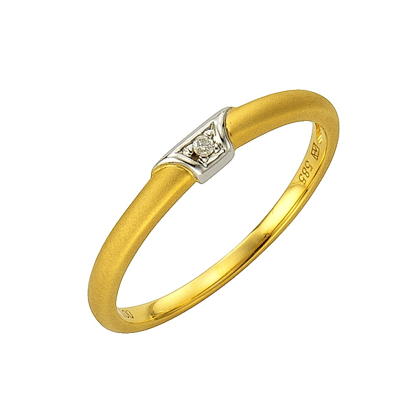 Diamonds by Ellen K. Ring 585/- Gold Brillant weiß Bicolor 0,01ct. (Größe: 017 (53,5))