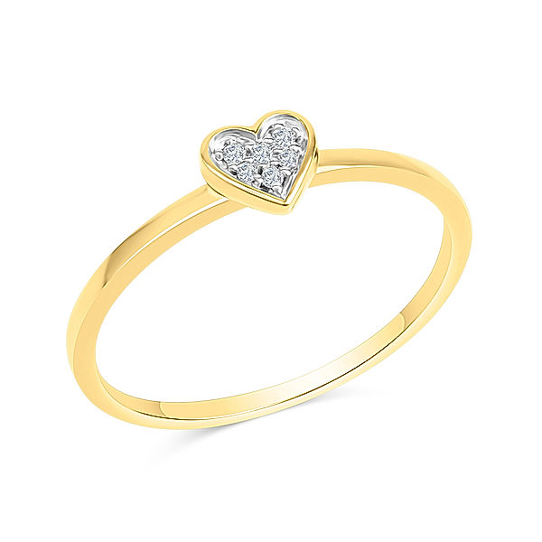 Diamonds by Ellen K. Ring 585/- Gold Brillant weiß Glänzend 0,025ct. (Größe: 058 (18,5))