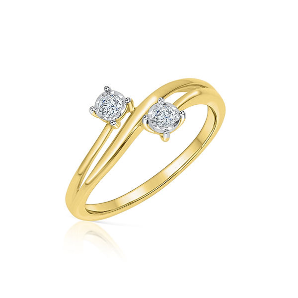 Diamonds by Ellen K. Ring 585/- Gold Brillant weiß Bicolor 0,13ct. (Größe: 058 (18,5))