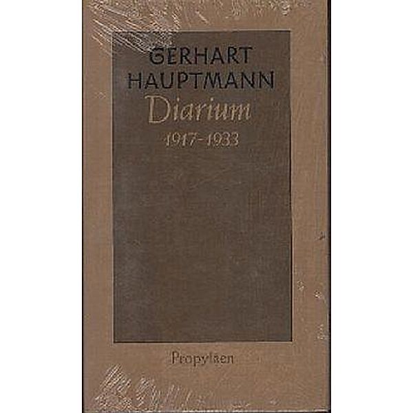 Diarium 1917 bis 1933, Gerhart Hauptmann