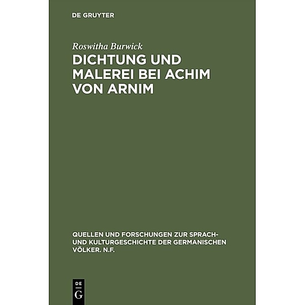 Dichtung und Malerei bei Achim von Arnim, Roswitha Burwick
