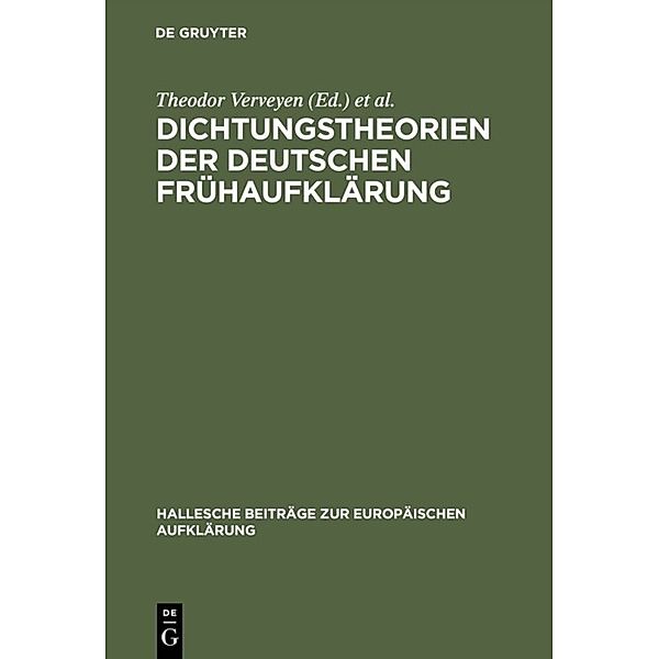 Dichtungstheorien der deutschen Frühaufklärung