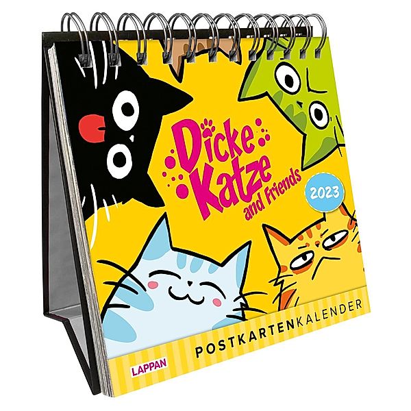 Dicke Katze and friends Postkartenkalender 2023