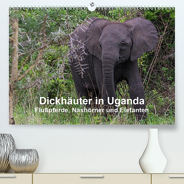 Dickhäuter in Uganda - Flußpferde, Nashörner und Elefanten (Premium-Kalender 2020 DIN A2 quer), Helmut Gulbins