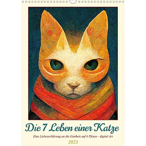 Die 7 Leben einer Katze (Wandkalender 2023 DIN A3 hoch), Sandra Felke