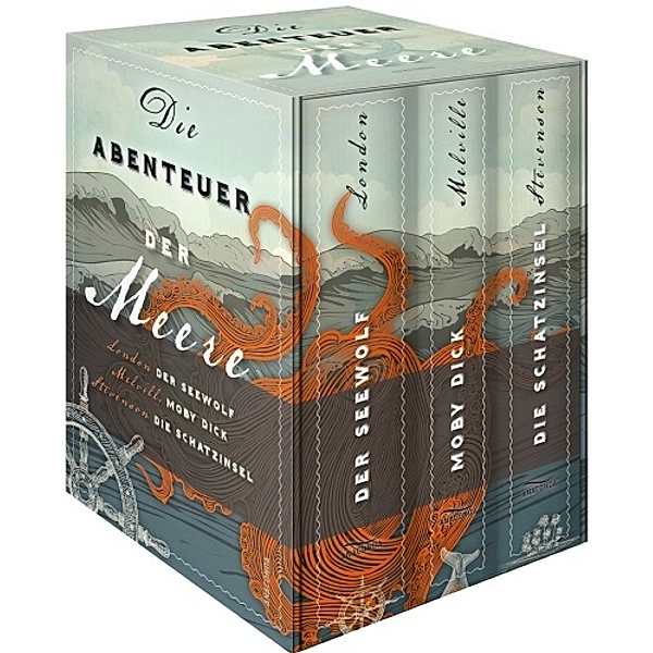 Die Abenteuer der Meere, 3 Bde., Jack London, Herman Melville, Robert Louis Stevenson
