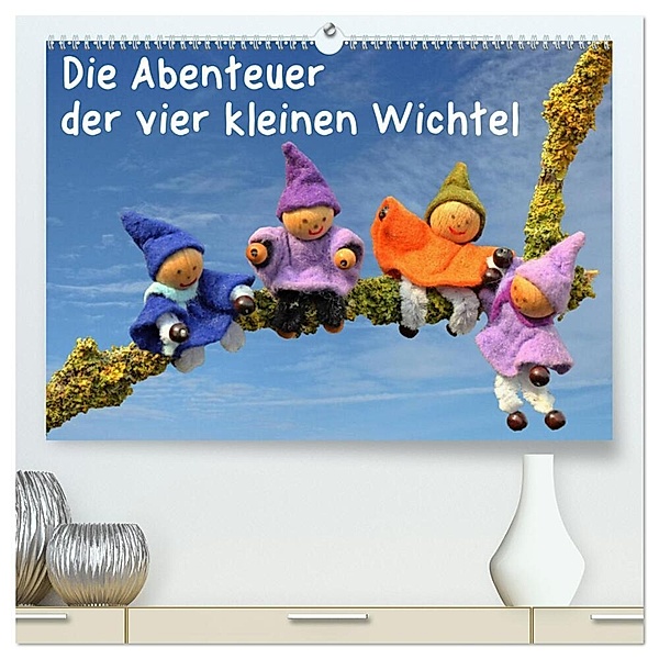 Die Abenteuer der vier kleinen Wichtel (hochwertiger Premium Wandkalender 2024 DIN A2 quer), Kunstdruck in Hochglanz, Christine Schmutzler-Schaub