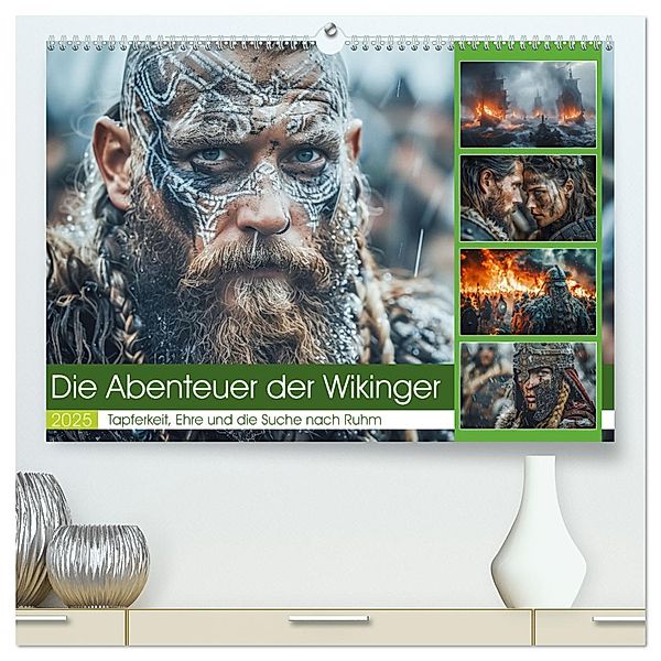 Die Abenteuer der Wikinger (hochwertiger Premium Wandkalender 2025 DIN A2 quer), Kunstdruck in Hochglanz, Calvendo, Stzeffen Gierok-Latniak