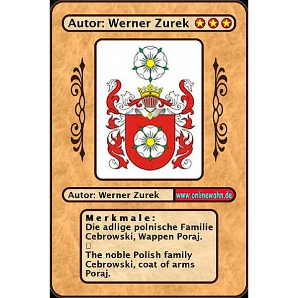 Die adlige polnische Familie Cebrowski, Wappen Poraj. The noble Polish family Cebrowski, coat of arms Poraj., Werner Zurek