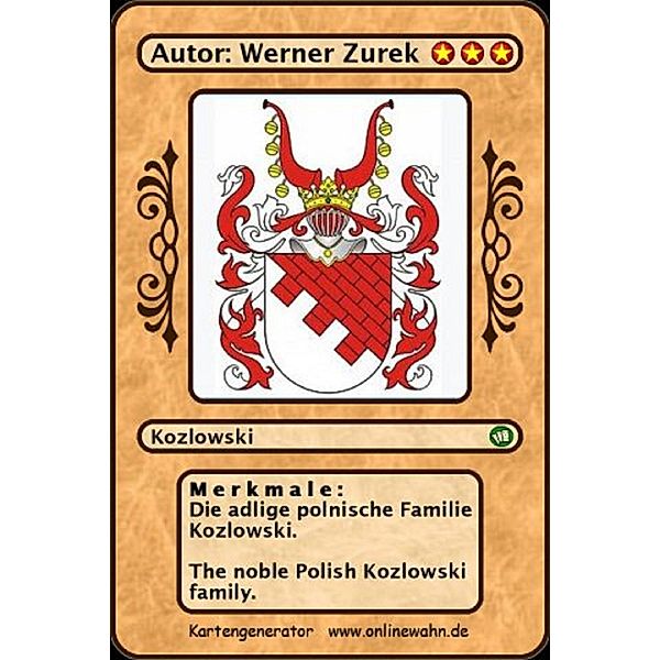 Die adlige polnische Familie Kozlowski. The noble Polish Kozlowski family., Werner Zurek