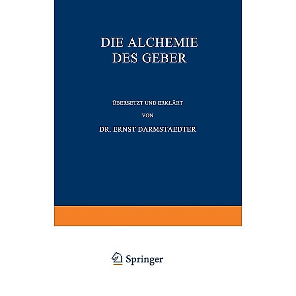 Die Alchemie des Geber, Ernst Darmstaedter