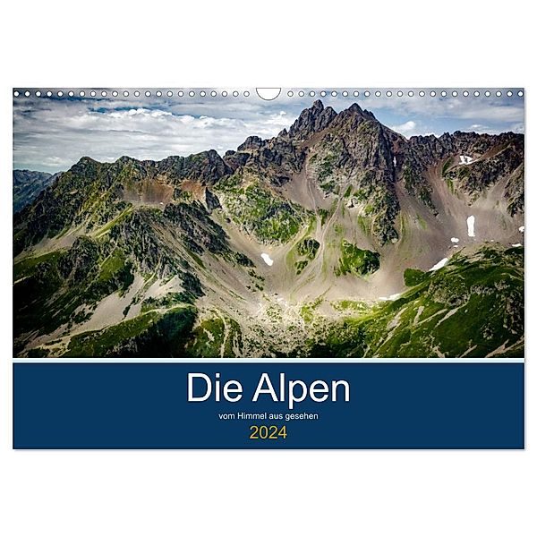 Die Alpen vom Himmel aus gesehen (Wandkalender 2024 DIN A3 quer), CALVENDO Monatskalender, Alain Gaymard