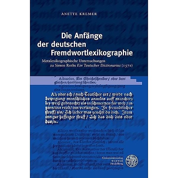 Die Anfänge der deutschen Fremdwortlexikographie, Anette Kremer