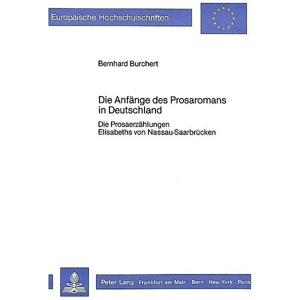 Die Anfänge des Prosaromans in Deutschland, Bernhard Burchert