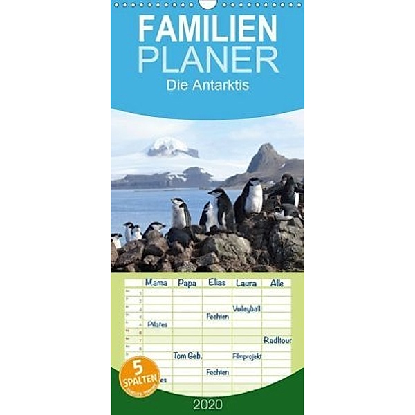 Die Antarktis - Familienplaner hoch (Wandkalender 2020 , 21 cm x 45 cm, hoch), Roland Brack