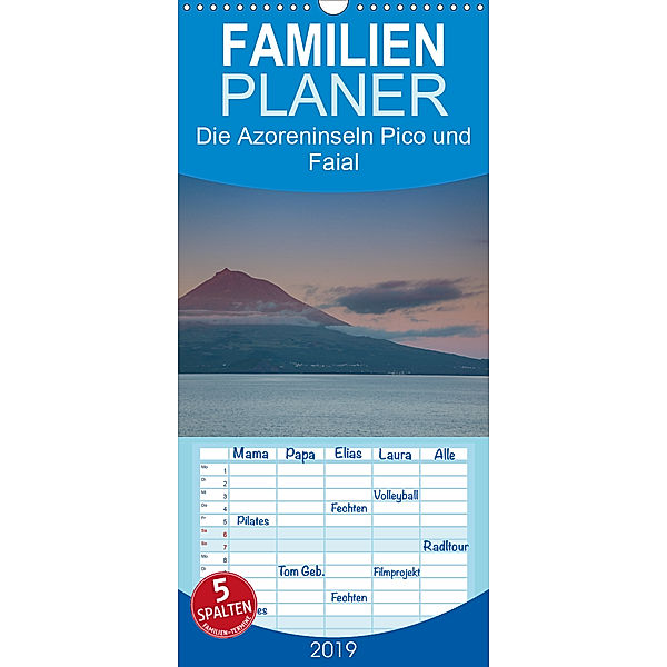 Die Azoreninseln Pico und Faial - Familienplaner hoch (Wandkalender 2019 , 21 cm x 45 cm, hoch), H. Gulbins