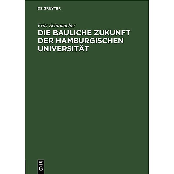 Die bauliche Zukunft der Hamburgischen Universität, Fritz Schumacher