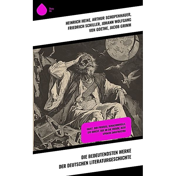 Die bedeutendsten Werke der deutschen Literaturgeschichte, Heinrich Heine, Annette von Droste-Hülshoff, Heinrich von Kleist, Friedrich Hölderlin, Theodor Fontane, Gustav Freytag, Gottfried Keller, Theodor Storm, Franz Kafka, Stefan Zweig, Josef Freiherr von Eichendorff, Arthur Schopenhauer, Klaus Mann, Else Lasker-Schüler, Rainer Maria Rilke, Johanna Spyri, Sebastian Brant, Joseph Roth, Karl May, Robert Musil, Heinrich Mann, Kurt Tucholsky, Friedrich Schiller, Sigmund Freud, Friedrich Nietzsche, Oswald Spengler, Johann Wolfgang von Goethe, Jacob Grimm, Wilhelm Grimm, Gottfried von Straßburg, Wolfram Von Eschenbach, E. T. A. Hoffmann