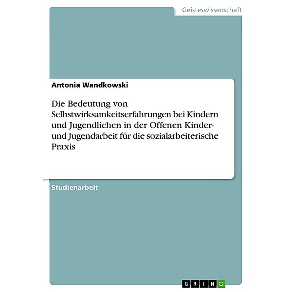 Die Bedeutung von Selbstwirksamkeitserfahrungen bei Kindern und Jugendlichen in der Offenen Kinder- und Jugendarbeit für die sozialarbeiterische Praxis, Antonia Wandkowski