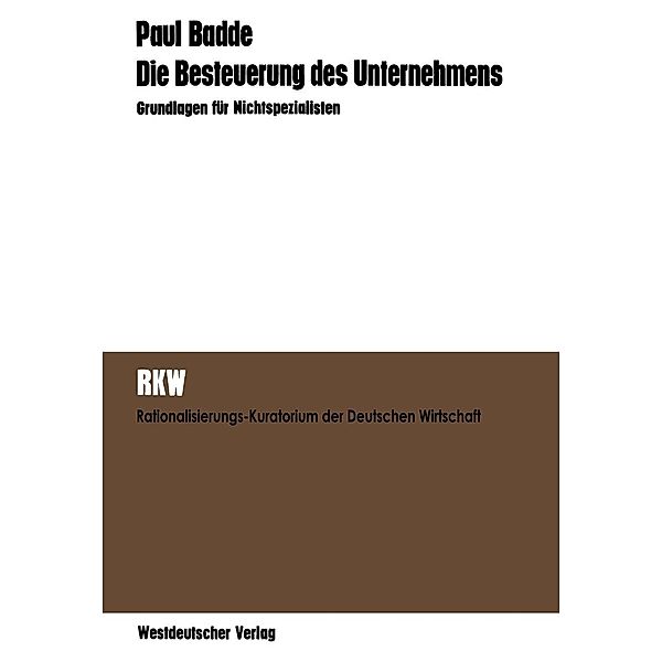 Die Besteuerung des Unternehmens, Paul Badde