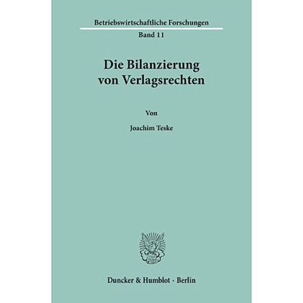 Die Bilanzierung von Verlagsrechten., Joachim Teske