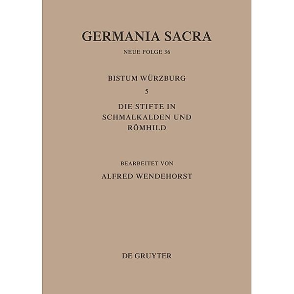 Die Bistümer der Kirchenprovinz Mainz: Das Bistum Würzburg 5: Die Stifte in Schmalkalden und Römhild