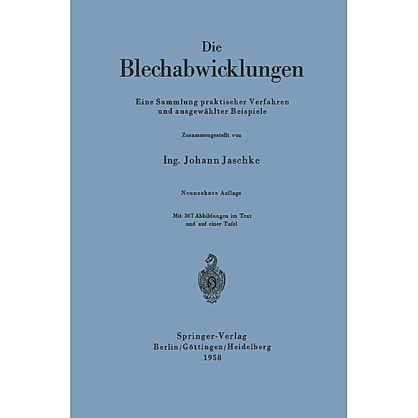 Die Blechabwicklungen, Johann Jaschke