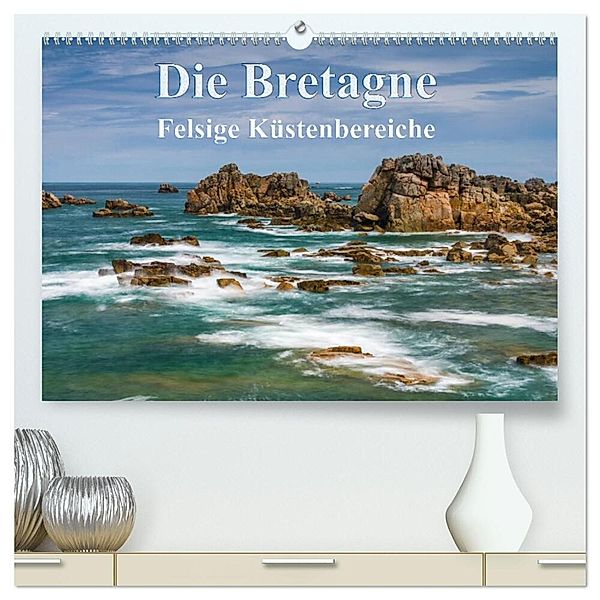 Die Bretagne - Felsige Küstenbereiche (hochwertiger Premium Wandkalender 2024 DIN A2 quer), Kunstdruck in Hochglanz, Klaus Hoffmann