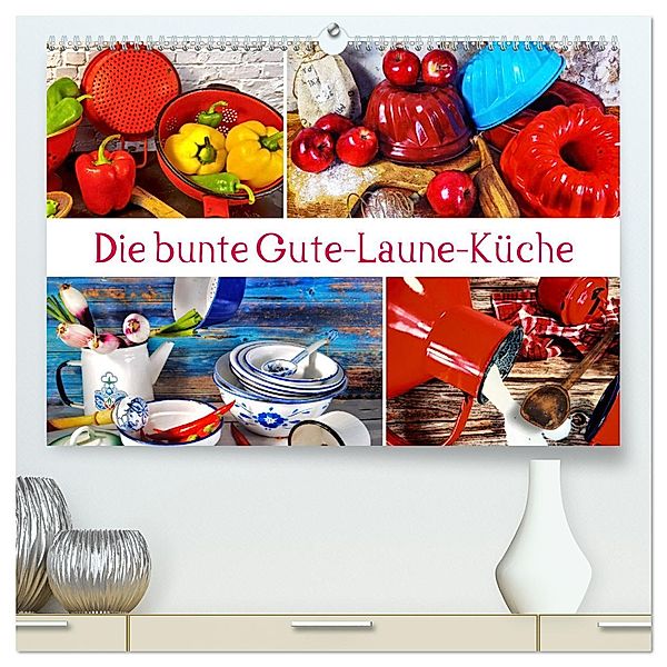 Die bunte Gute Laune Küche (hochwertiger Premium Wandkalender 2025 DIN A2 quer), Kunstdruck in Hochglanz, Calvendo