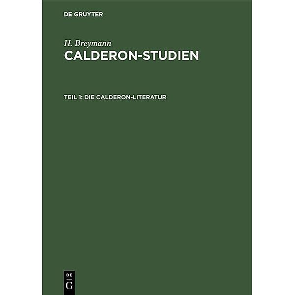 Die Calderon-Literatur, H. Breymann