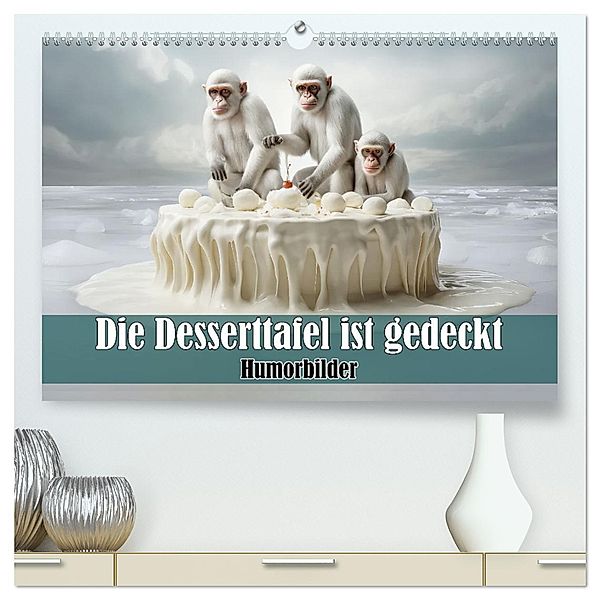 Die Desserttafel ist gedeckt - Humorbilder (hochwertiger Premium Wandkalender 2025 DIN A2 quer), Kunstdruck in Hochglanz, Calvendo, Liselotte Brunner-Klaus