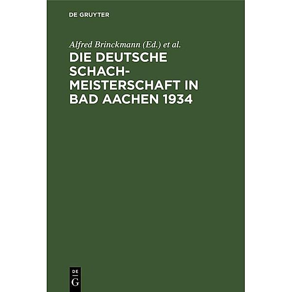 Die Deutsche Schachmeisterschaft in Bad Aachen 1934