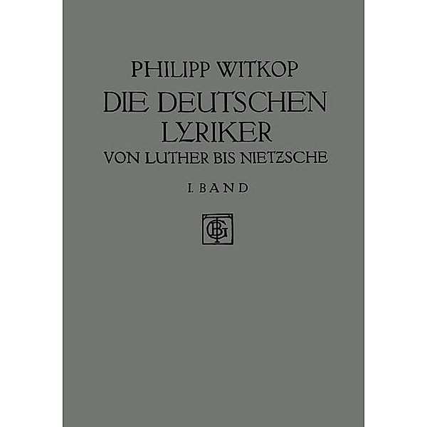 Die Deutschen Lyriker, Philipp Witkop