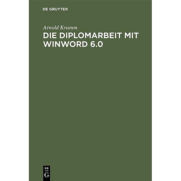 Die Diplomarbeit mit WinWord 6.0 / Jahrbuch des Dokumentationsarchivs des österreichischen Widerstandes, Arnold Krumm
