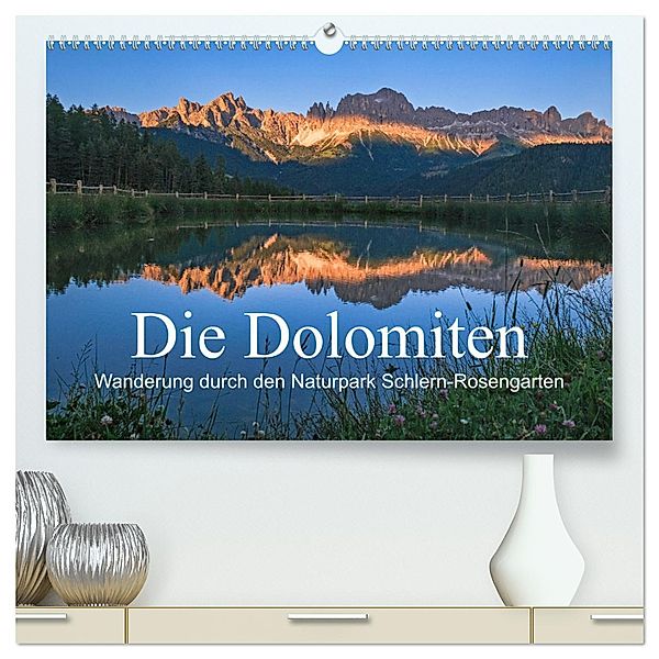 Die Dolomiten - Wanderung durch den Naturpark Schlern-Rosengarten (hochwertiger Premium Wandkalender 2025 DIN A2 quer), Kunstdruck in Hochglanz, Calvendo, Birgit Matejka