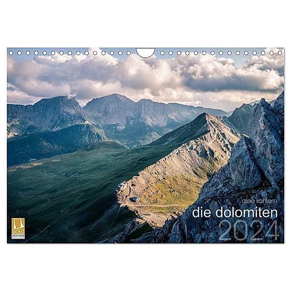 die dolomiten (Wandkalender 2024 DIN A4 quer), CALVENDO Monatskalender, Arno Kohlem