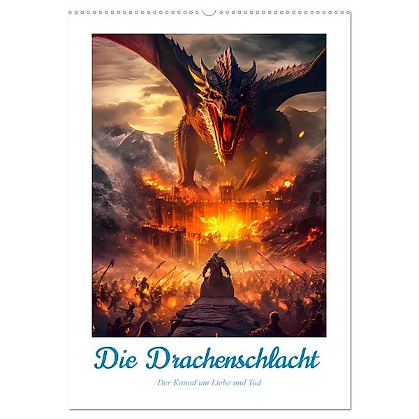 Die Drachenschlacht (Wandkalender 2024 DIN A2 hoch), CALVENDO Monatskalender, Steffen Gierok-Latniak