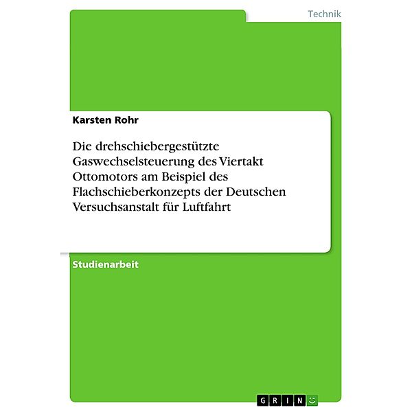 Die drehschiebergestützte Gaswechselsteuerung des Viertakt Ottomotors - Herausforderungen der Konstruktion am Beispiel des Flachschieberkonzepts der Deutschen Versuchsanstalt für Luftfahrt', Karsten Rohr