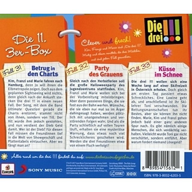 Die drei !!! - Die 11. Box Folgen 31-33 3 CDs Hörbuch - Weltbild.ch