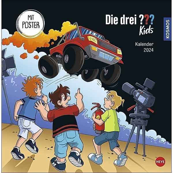 Die drei ??? Kids Broschurkalender 2024. Ein Jahr voller Abenteuer mit den Junior-Detektiven Justus, Peter und Bob. Wandkalender 2024 zum Eintragen mit spannenden Tipps