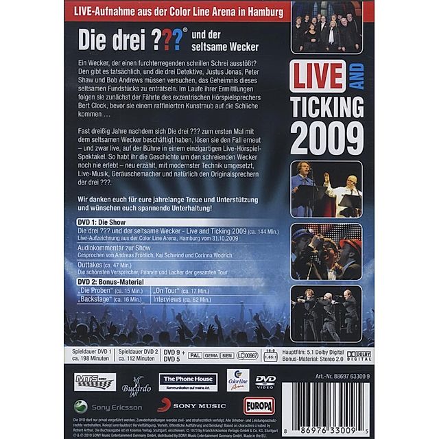 Die drei ??? und der seltsame Wecker - Live And Ticking 2009 Film |  Weltbild.de