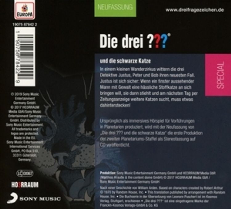 Die drei ??? und die schwarze Katze Neufassung, limitierte Erstauflage im  Digipack, 2 CDs Hörbuch jetzt bei Weltbild.ch bestellen