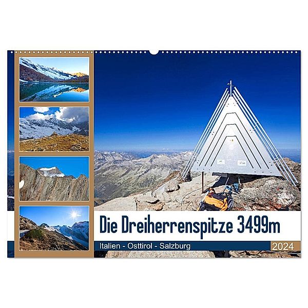 Die Dreiherrenspitze 3499m (Wandkalender 2024 DIN A2 quer), CALVENDO Monatskalender, Christa Kramer