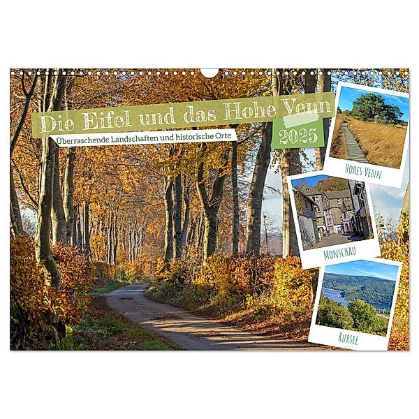 Die Eifel und das Hohe Venn (Wandkalender 2025 DIN A3 quer), CALVENDO Monatskalender, Calvendo, Gisela Braunleder