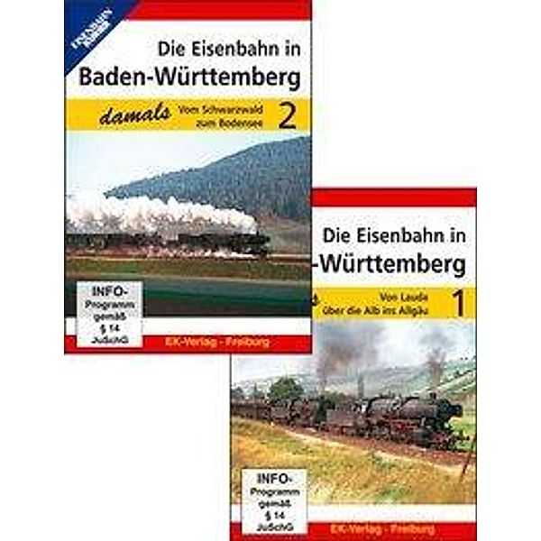 Die Eisenbahn in Baden-Württemberg damals - Teil 1 und Teil 2 im Paket, 2 DVD-Video