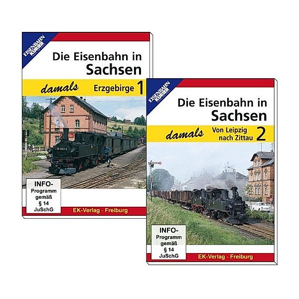 Die Eisenbahn in Sachsen damals - Teil 1 und Teil 2 im Paket.Tl.1+2,2 DVD-Video