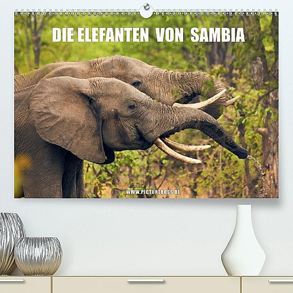 Die Elefanten von Sambia (Premium, hochwertiger DIN A2 Wandkalender 2021, Kunstdruck in Hochglanz), Jens Esch