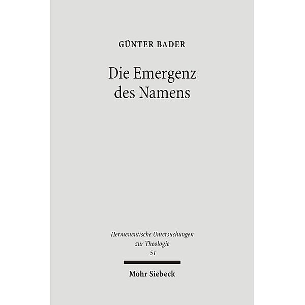 Die Emergenz des Namens, Günter Bader