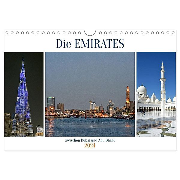 Die EMIRATES zwischen Dubai und Abu Dhabi (Wandkalender 2024 DIN A4 quer), CALVENDO Monatskalender, Ulrich Senff