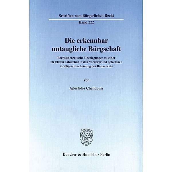 Die erkennbar untaugliche Bürgschaft., Apostolos Chelidonis